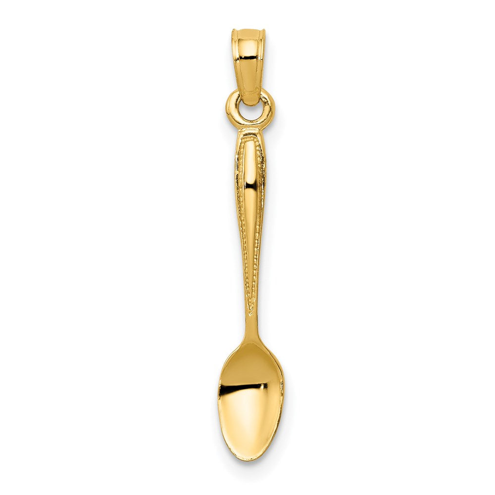 14K Gelbgold 14K 3-d Tisch Spoon Anhänger