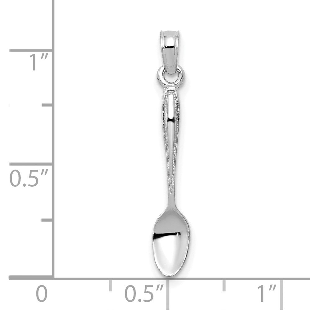 14K Weißgold 14K Weißgold 3-d Tisch Spoon Anhänger