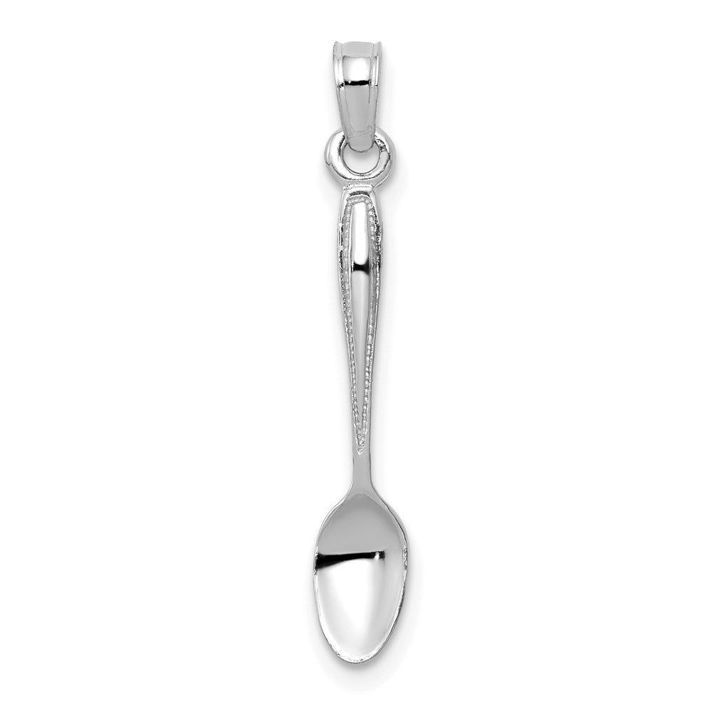 14K Weißgold 14K Weißgold 3-d Tisch Spoon Anhänger