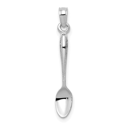 14K Weißgold 14K Weißgold 3-d Tisch Spoon Anhänger