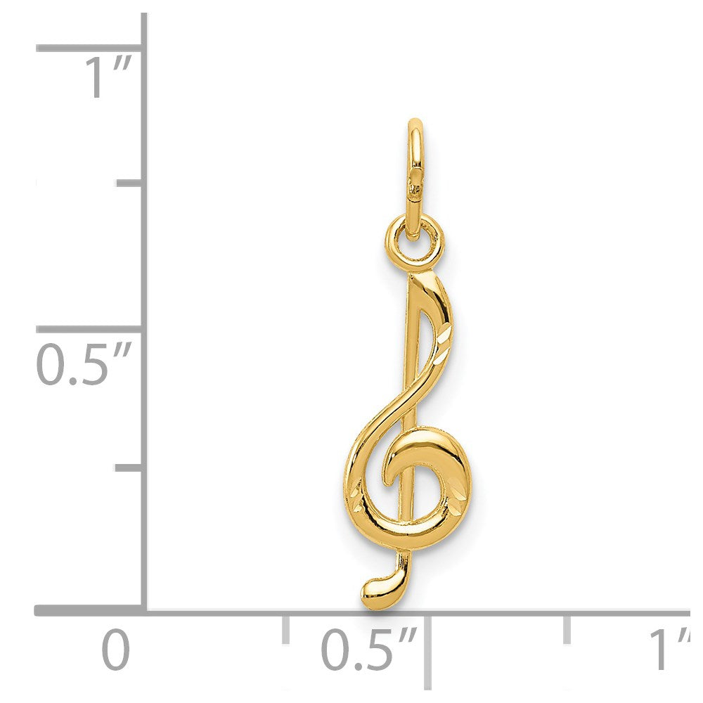 14K Gelbgold 14K Noten Schlüssel Anhänger