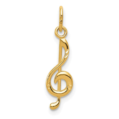14K Gelbgold 14K Noten Schlüssel Anhänger
