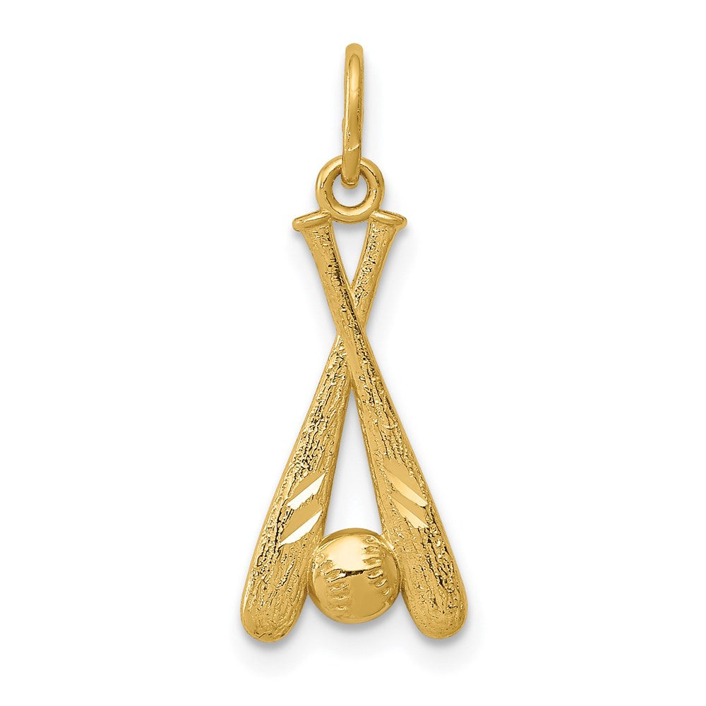 14K Gelbgold 14K Baseball Bats und Kugel Anhänger