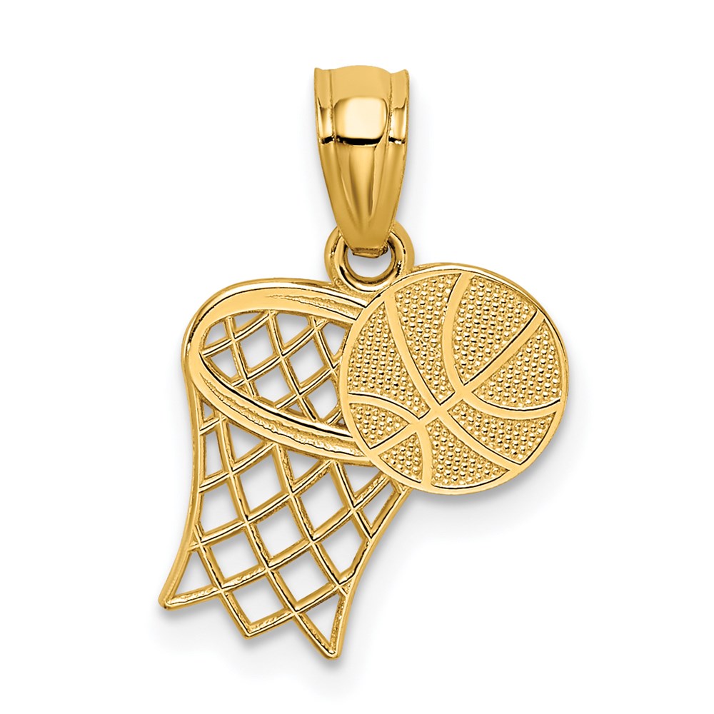 14K Gelbgold 14K Basketball und Creole Anhänger