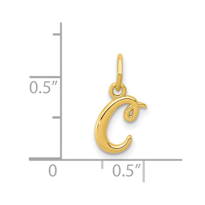 14K Gelbgold 14K Gelbgold Buchstabe C Initiale Charm