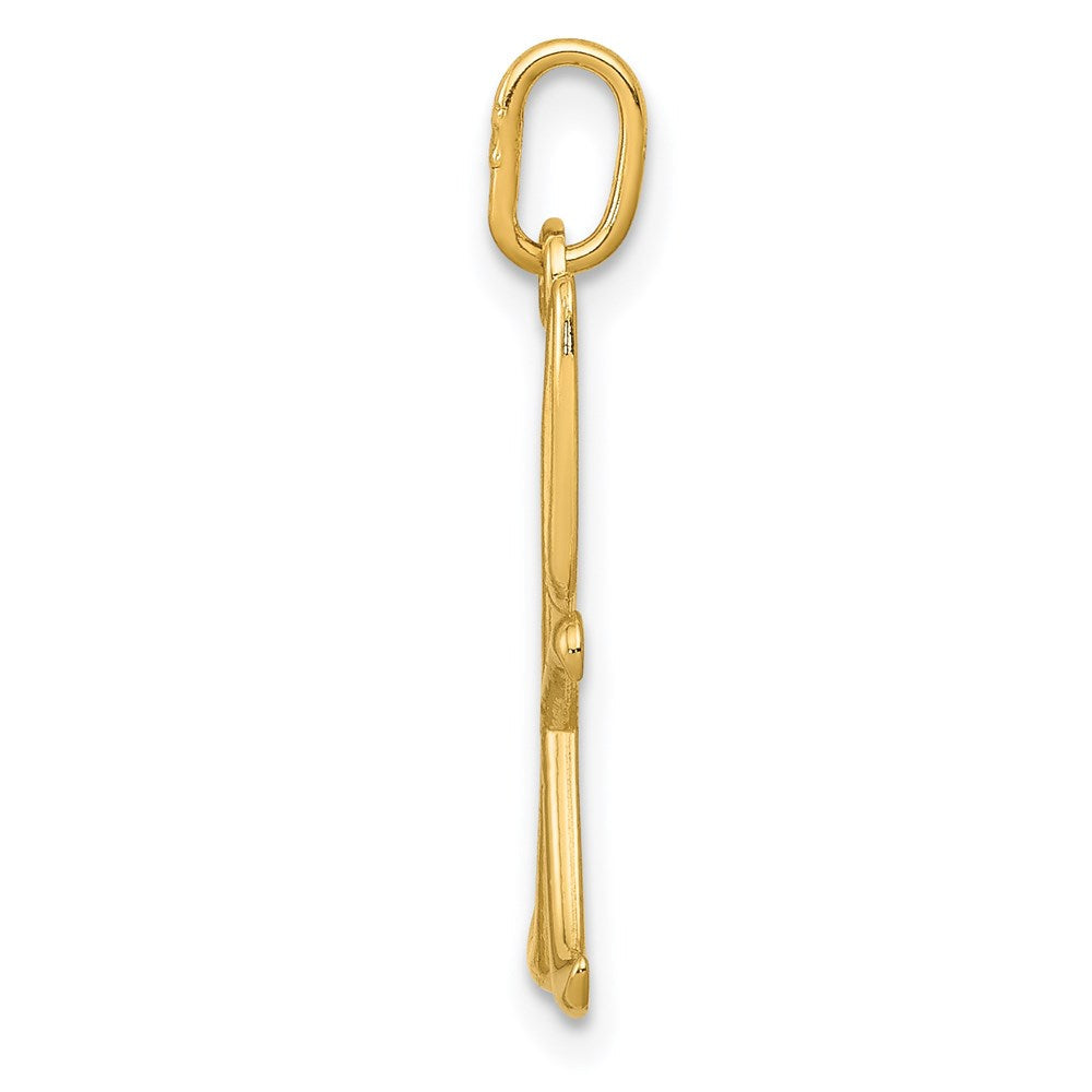 14K Gelbgold 14K Gelbgold Buchstabe K Initiale Charm