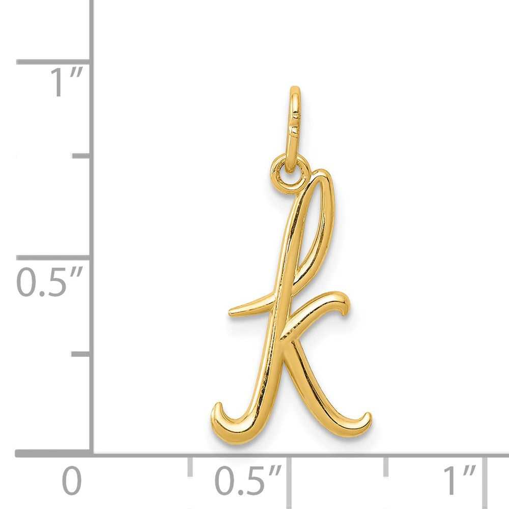 14K Gelbgold 14K Gelbgold Buchstabe K Initiale Charm