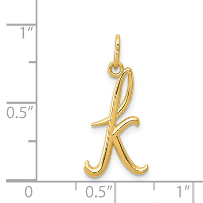 14K Gelbgold 14K Gelbgold Buchstabe K Initiale Charm