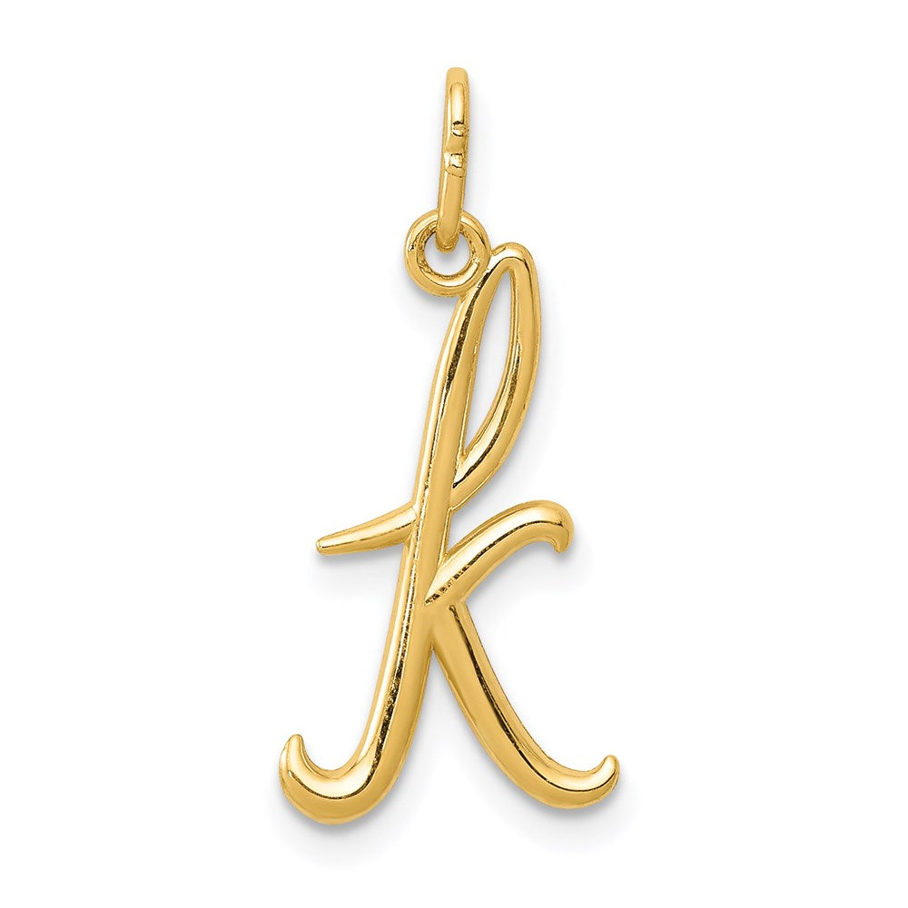 14K Gelbgold 14K Gelbgold Buchstabe K Initiale Charm