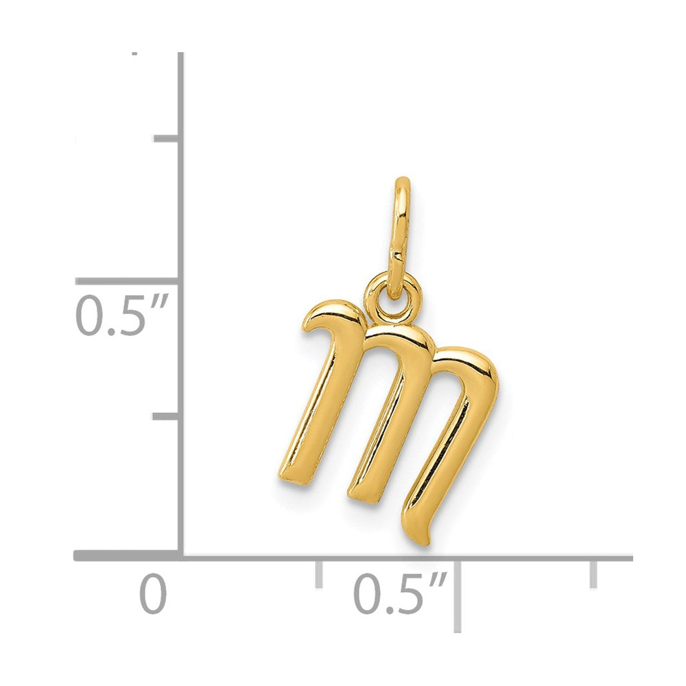 14K Gelbgold 14K Gelbgold Buchstabe M Initiale Charm