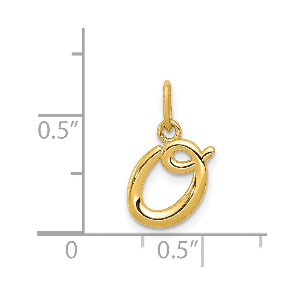 14K Gelbgold 14K Gelbgold Buchstabe O Initiale Charm