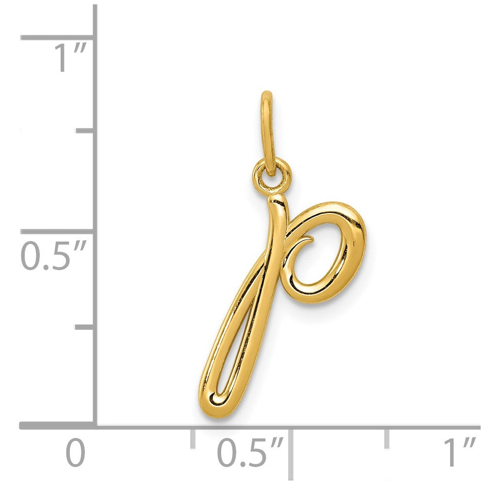 14K Gelbgold 14K Gelbgold Buchstabe P Initiale Charm