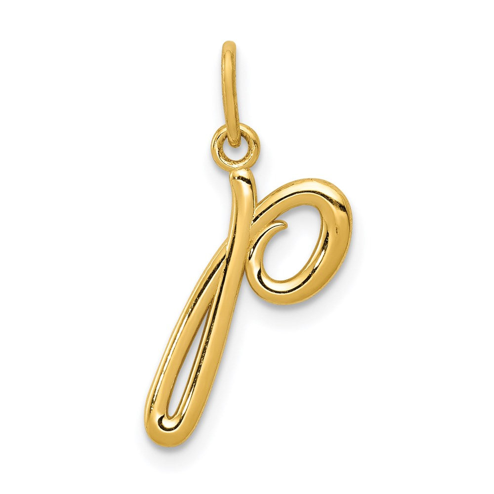 14K Gelbgold 14K Gelbgold Buchstabe P Initiale Charm