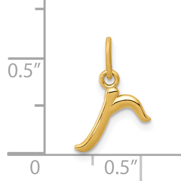 14K Gelbgold 14K Gelbgold Buchstabe R Initiale Charm