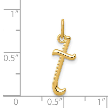 14K Gelbgold 14K Gelbgold Buchstabe T Initiale Charm