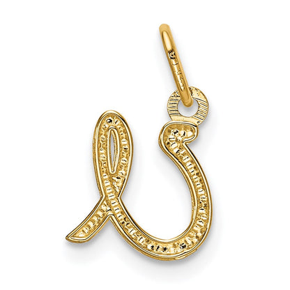 14K Gelbgold 14K Gelbgold Buchstabe U Initiale Charm
