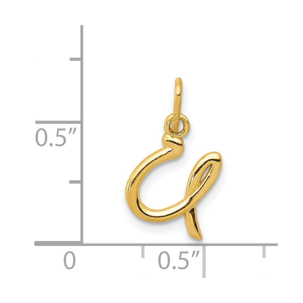14K Gelbgold 14K Gelbgold Buchstabe U Initiale Charm