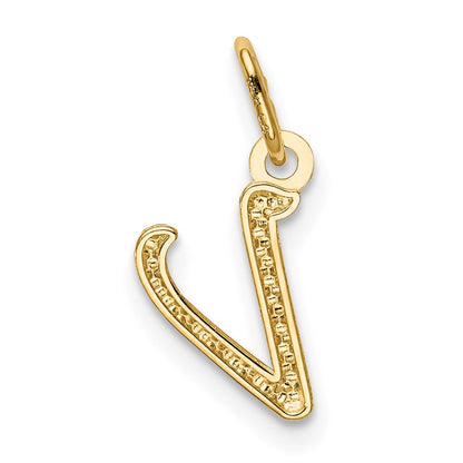 14K Gelbgold 14K Gelbgold Buchstabe V Initiale Charm