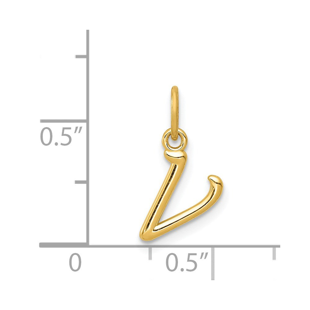 14K Gelbgold 14K Gelbgold Buchstabe V Initiale Charm