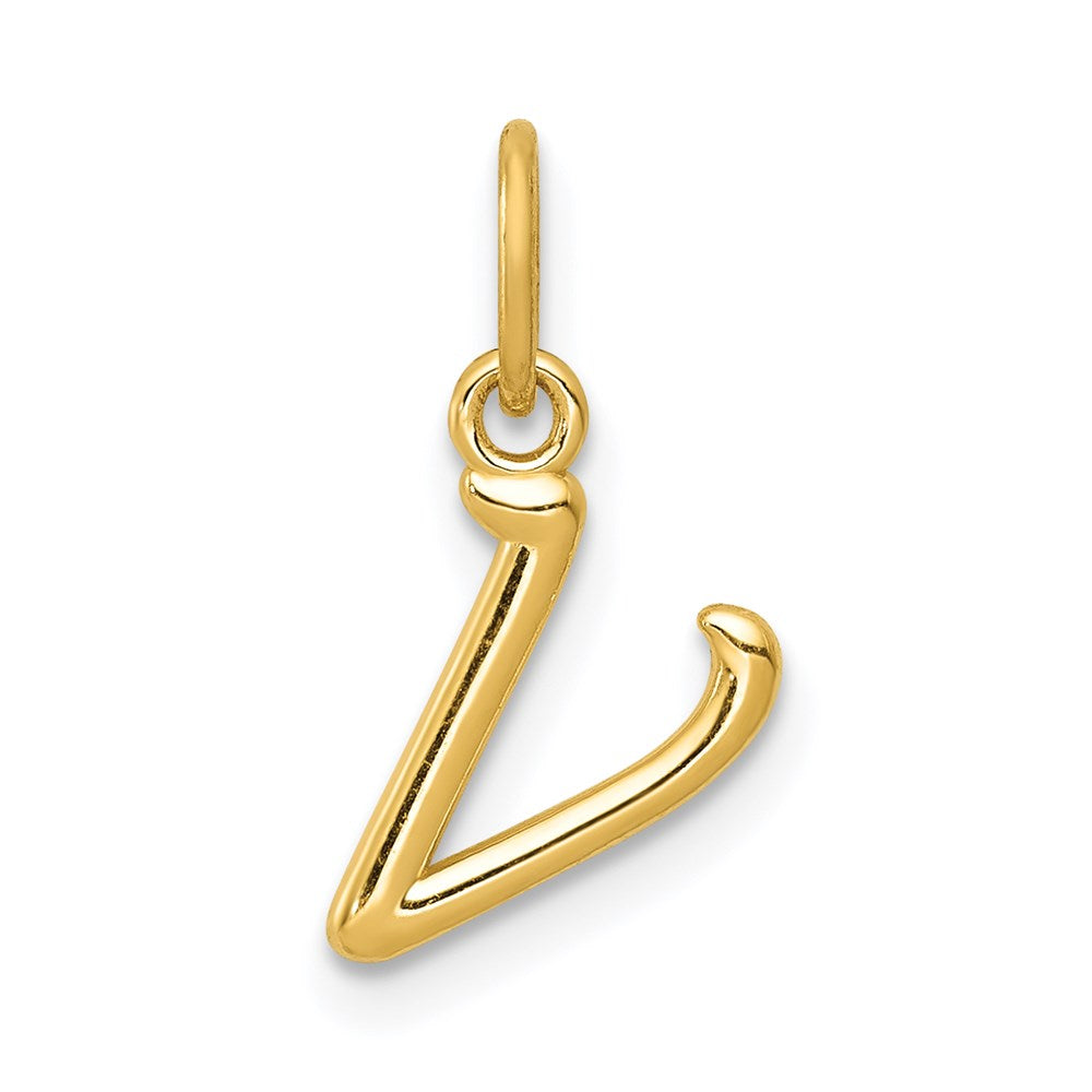 14K Gelbgold 14K Gelbgold Buchstabe V Initiale Charm