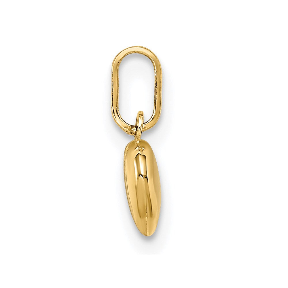 14K Gelbgold 14K Poliert 3-d Gewölbt Herz Charm