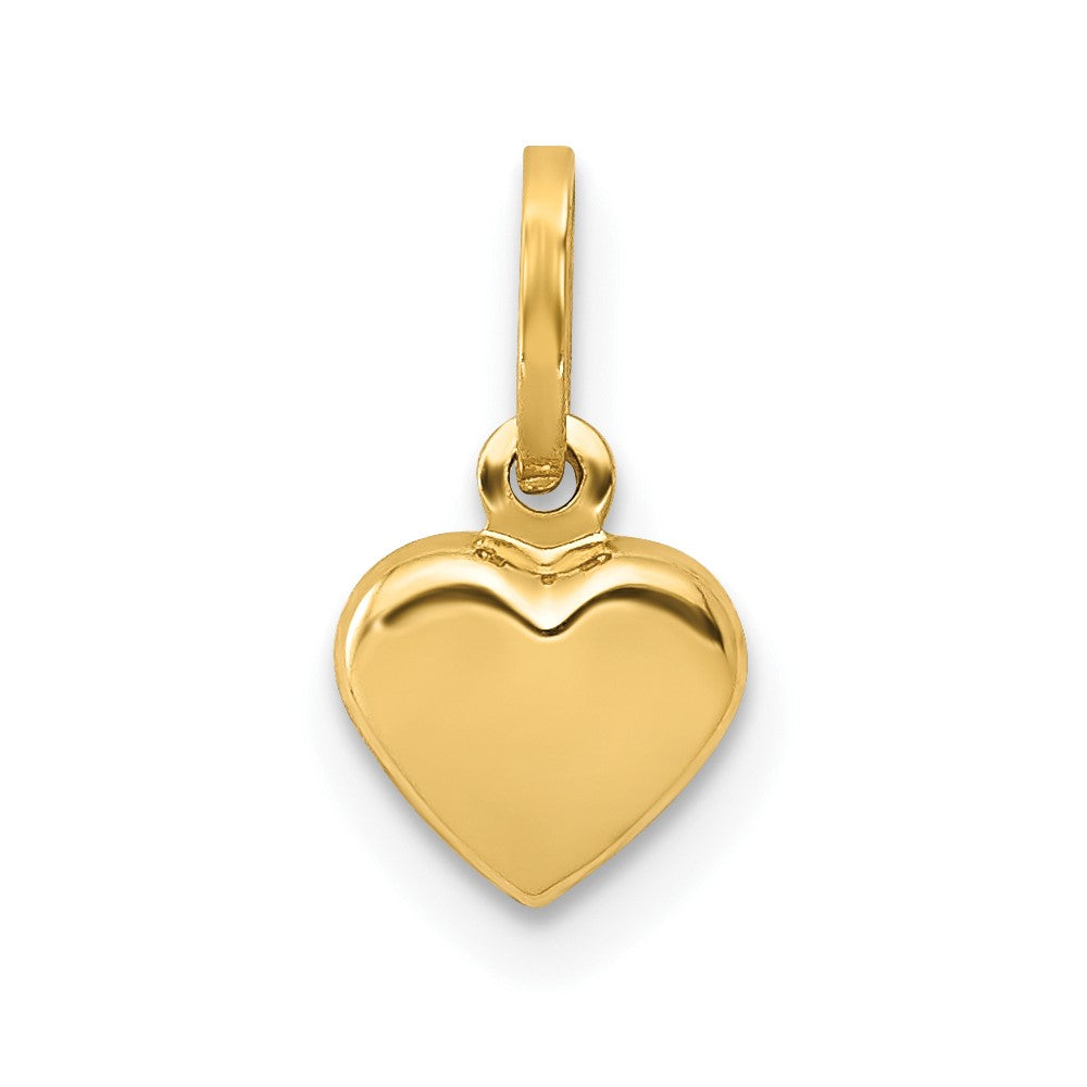 14K Gelbgold 14K Poliert 3-d Gewölbt Herz Charm