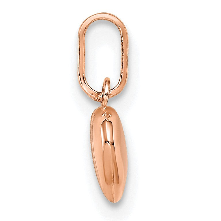 14K Roségold 14K Roségold Poliert 3-d Herz Charm