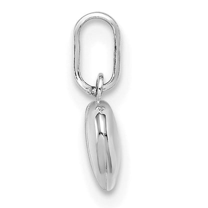 14K Weißgold 14K Weißgold Poliert 3-d Herz Charm