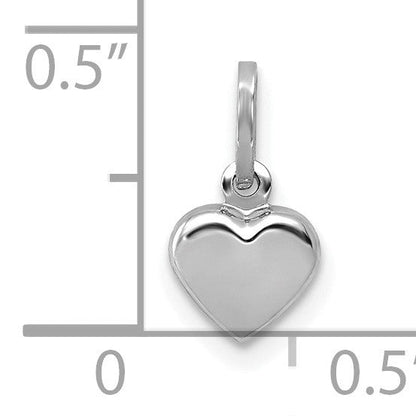 14K Weißgold 14K Weißgold Poliert 3-d Herz Charm