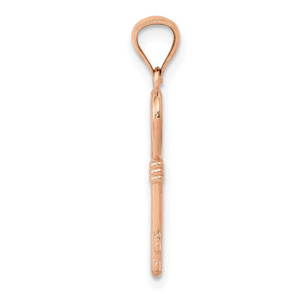14K Roségold 14K Roségold 3d Poliert Herz Key Charm