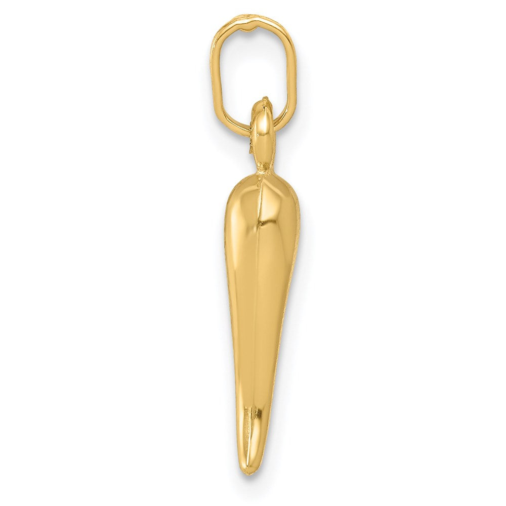 14K Gelbgold 14K Hohl Italienisch Horn Charm