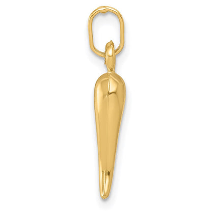 14K Gelbgold 14K Hohl Italienisch Horn Charm