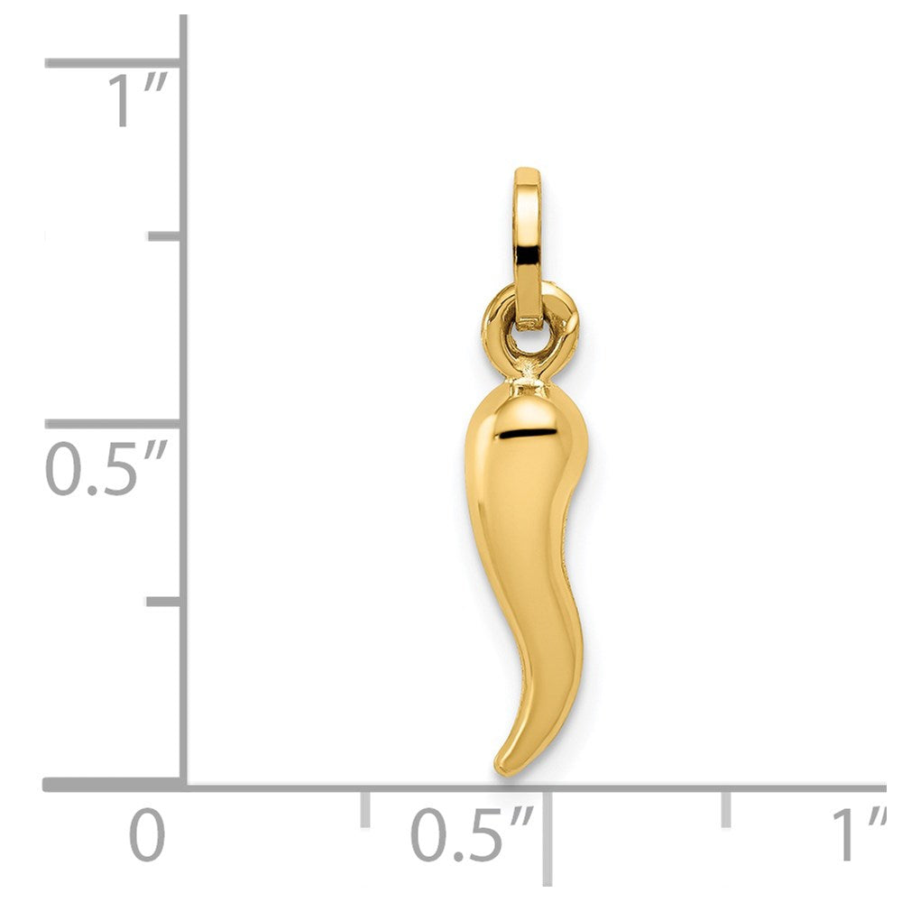 14K Gelbgold 14K Hohl Italienisch Horn Charm
