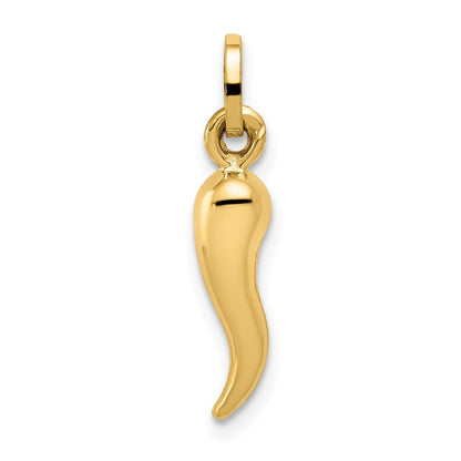 14K Gelbgold 14K Hohl Italienisch Horn Charm