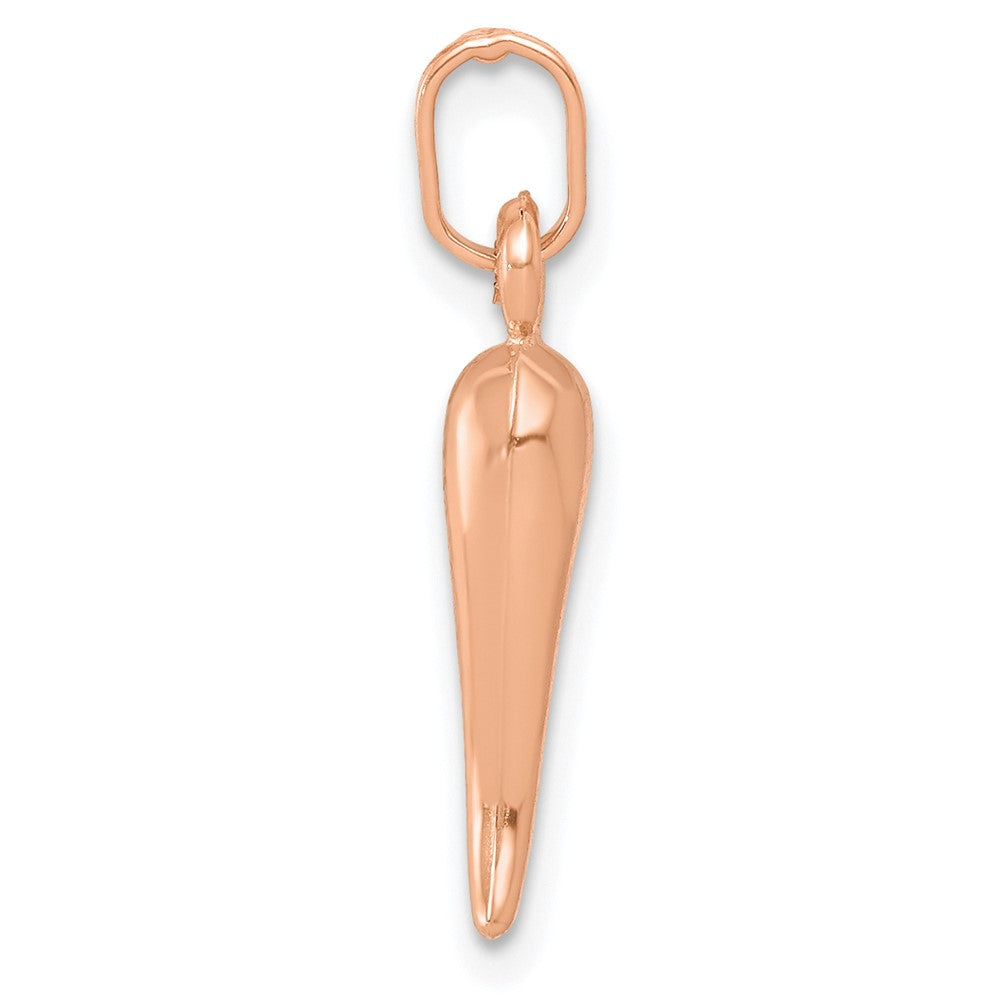 14K Roségold Hohl Italienisch Horn Charm