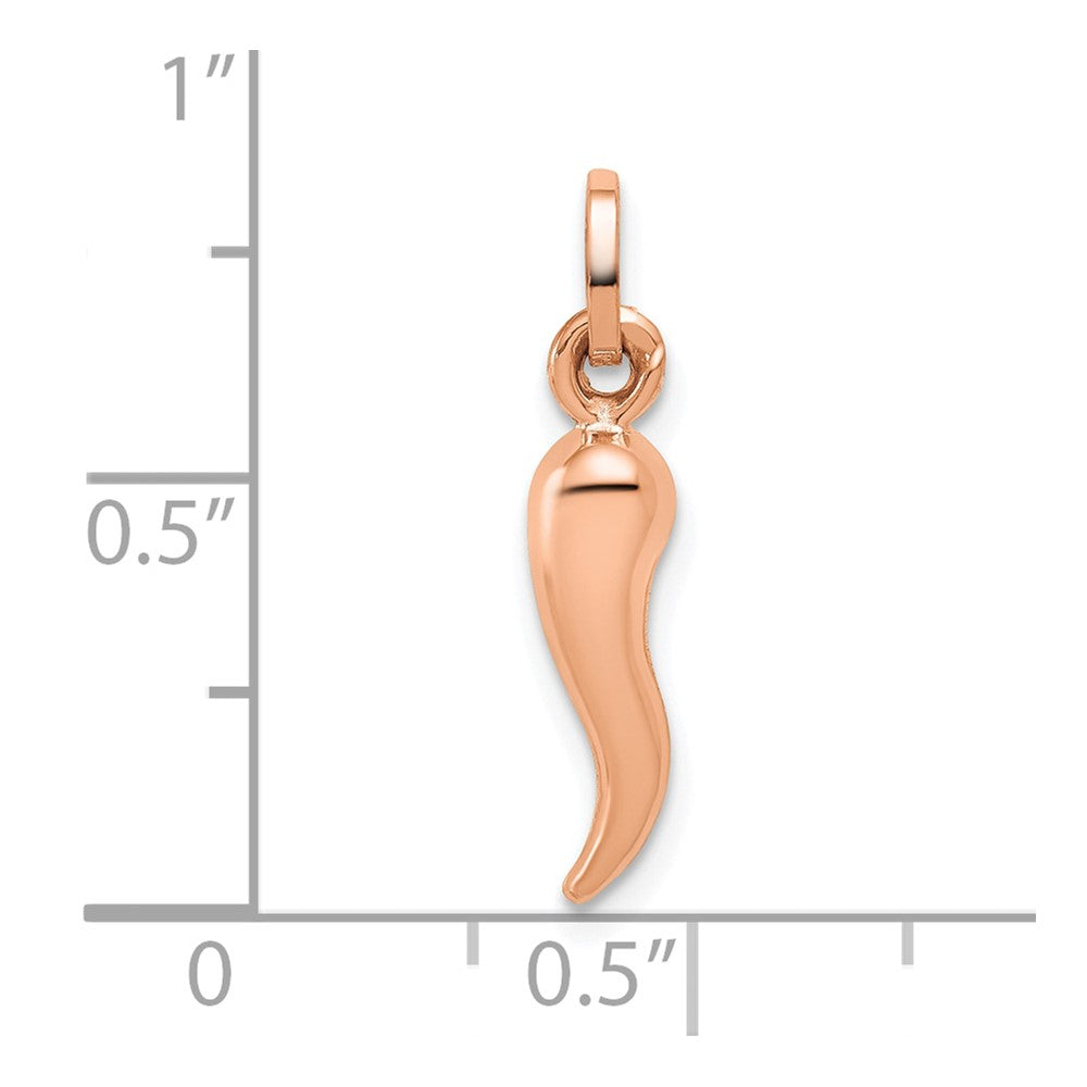 14K Roségold Hohl Italienisch Horn Charm