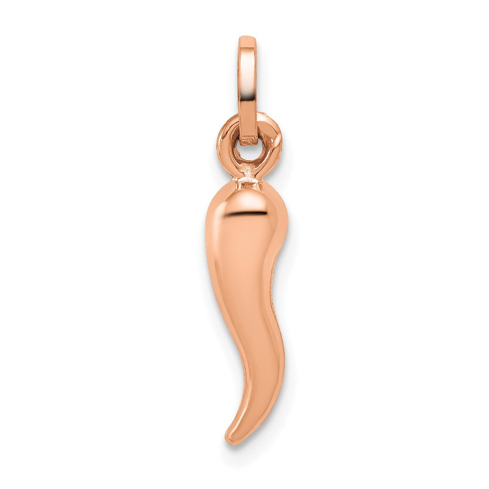 14K Roségold Hohl Italienisch Horn Charm