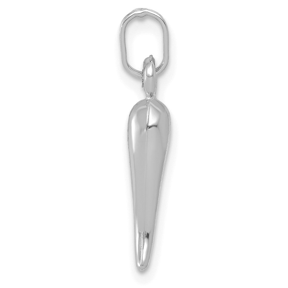 14K Weißgold Hohl Italienisch Horn Charm