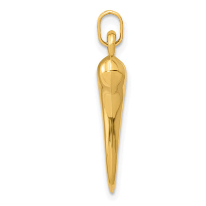 14K Gelbgold 14K Hohl 3d Italienisch Horn Charm