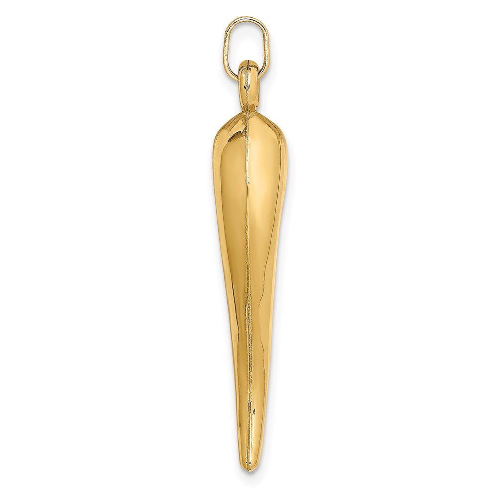 14K Gelbgold 14K Hohl 3d Italienisch Horn Charm
