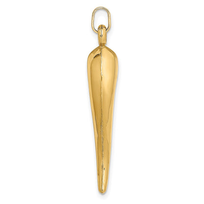14K Gelbgold 14K Hohl 3d Italienisch Horn Charm