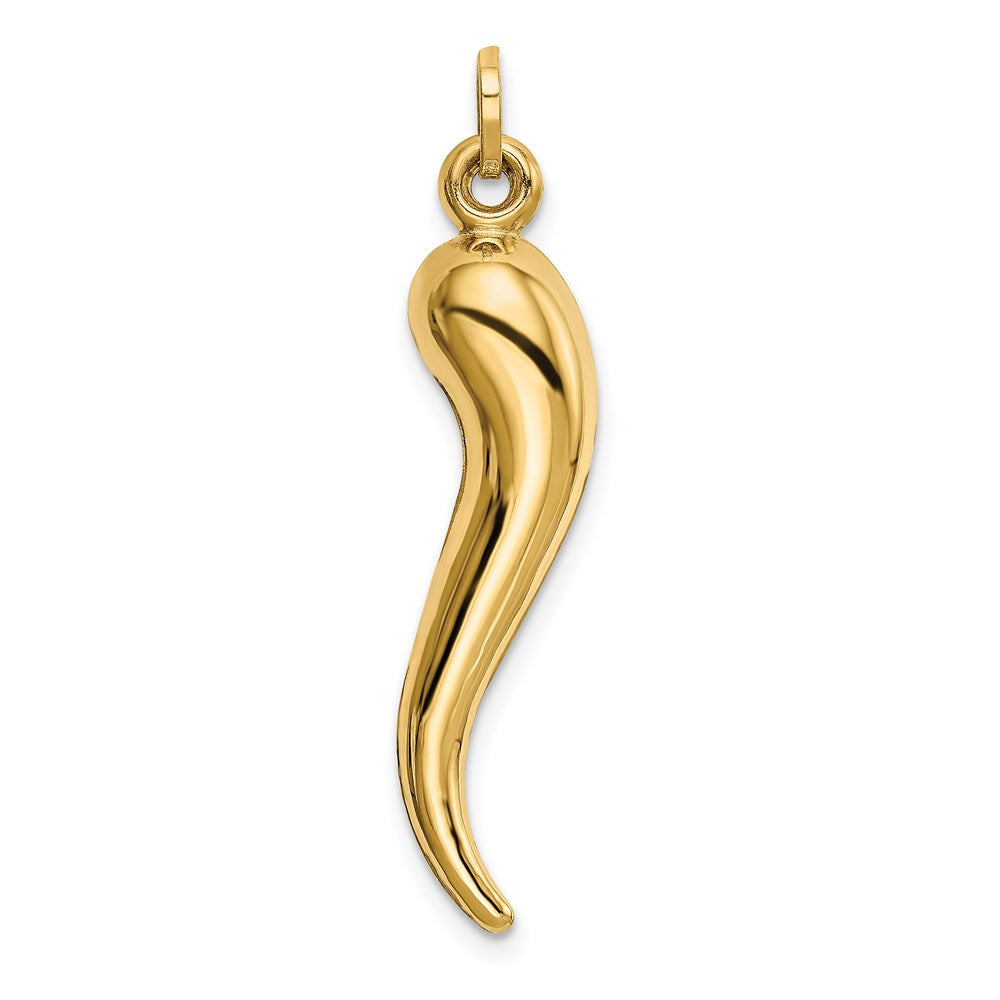 14K Gelbgold 14K Hohl 3d Italienisch Horn Charm