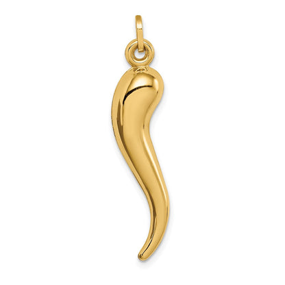 14K Gelbgold 14K Hohl 3d Italienisch Horn Charm