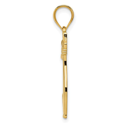 14K Gelbgold Diamant-Katzenanhänger