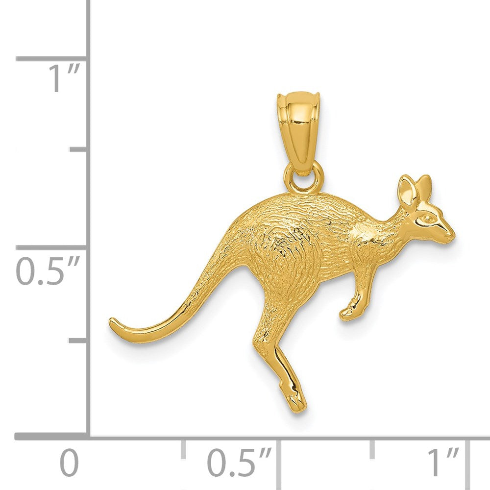 14K Gelbgold 14K Gelbgold Strukturiert Kangaroo Anhänger
