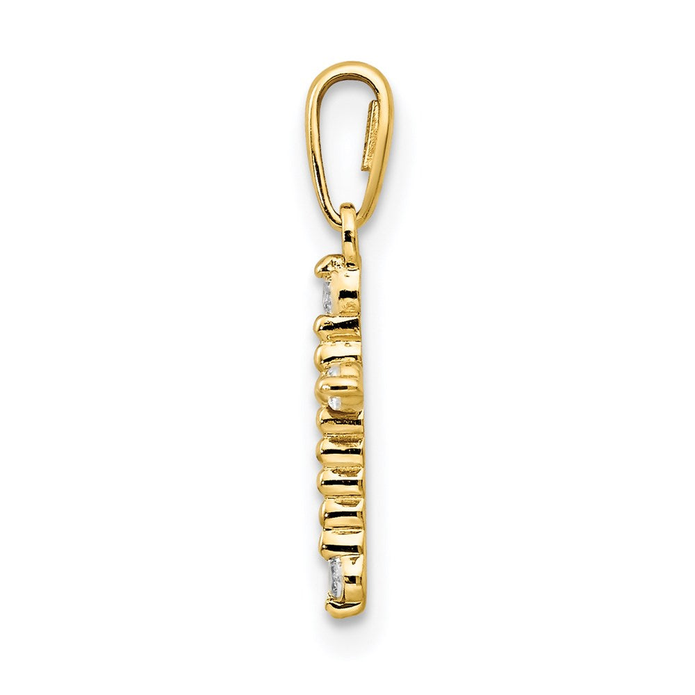 14K Gelbgold 14K Zirkonia Kinder Kreuz Anhänger