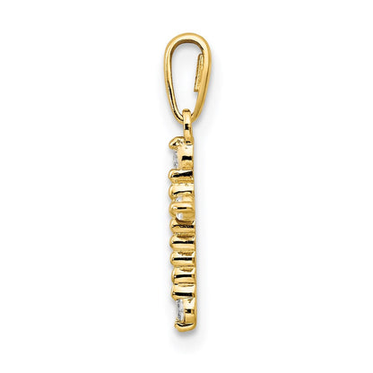 14K Gelbgold 14K Zirkonia Kinder Kreuz Anhänger
