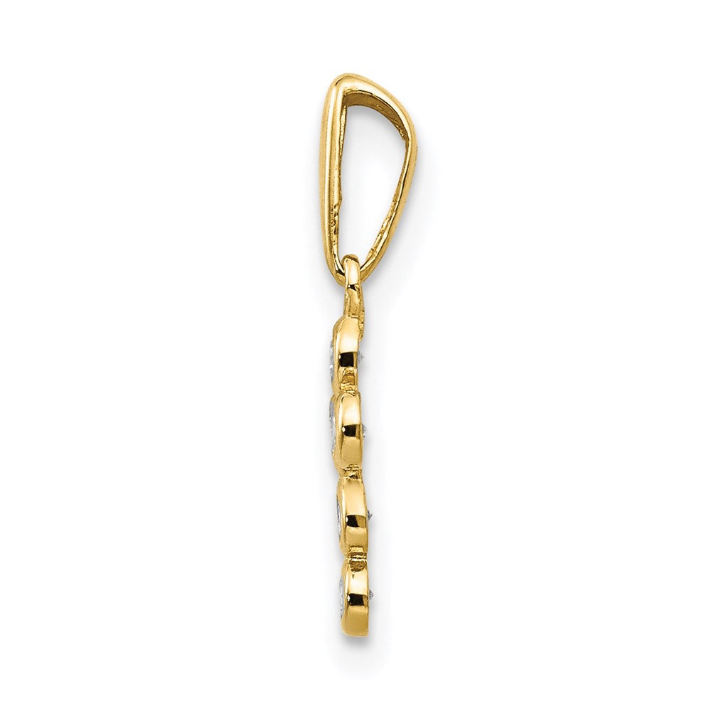 14K Gelbgold 14K Zirkonia Kinder Kreuz Anhänger