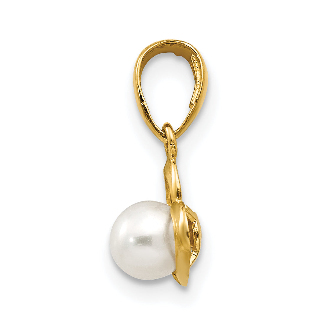 14K Gelbgold 14K Fw Zuchtperle Kinder Herz Anhänger