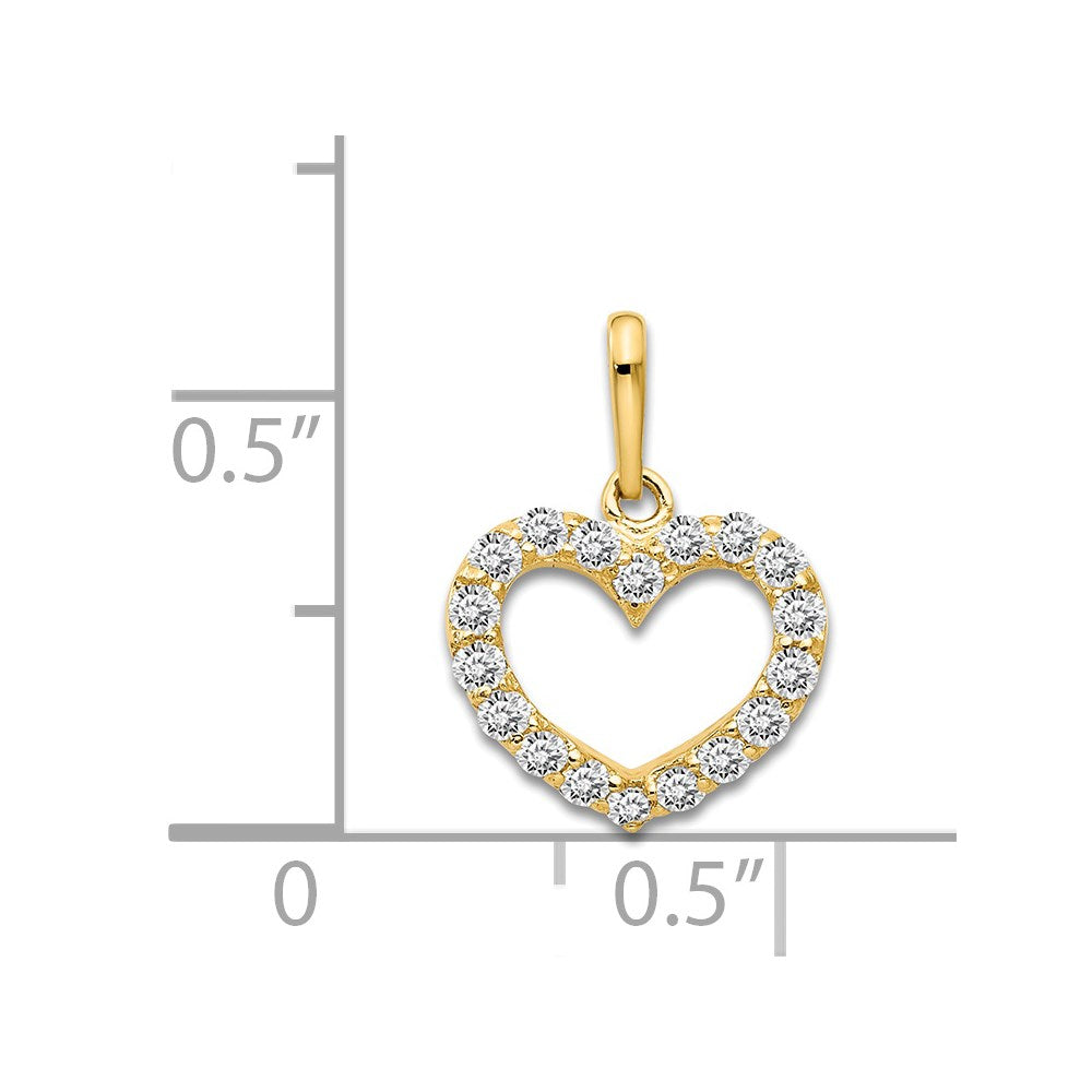 14K Gelbgold 14K Zirkonia Kinder Herz Anhänger